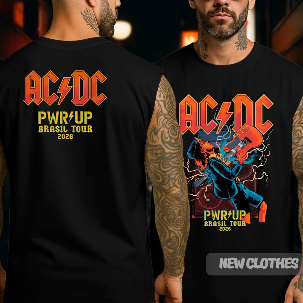 Regata Oversized Banda Ac Dc Power Up Tour Rock And Roll Clássico ACDC Monstros Do Rock