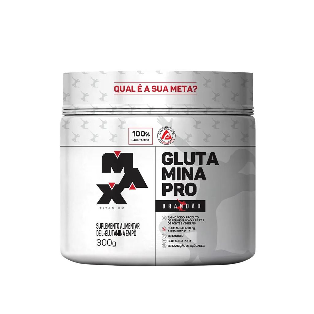 Glutamina Pro Suplemento Nutricional Fórmula Pura 300g Max Titanium