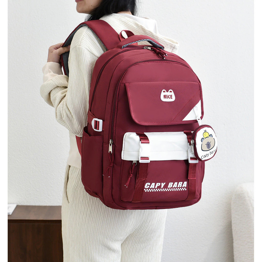 Mochila Feminina unissex para escola Trabalha Nylon impermeável