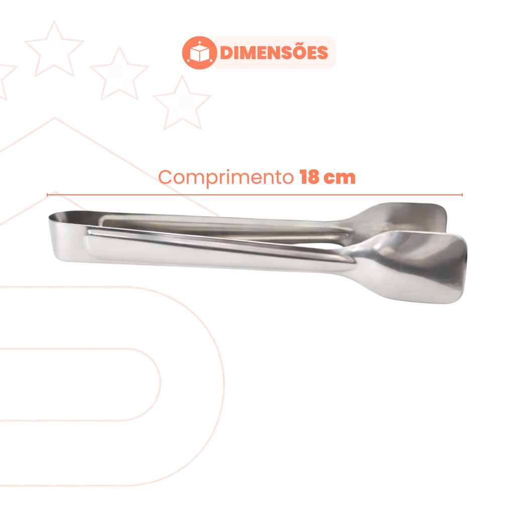 Pegador De Gelo Universal Em Inox 18cm Baccani Frios Doces Salgados Lanches Utensílio Cozinha · foto 2