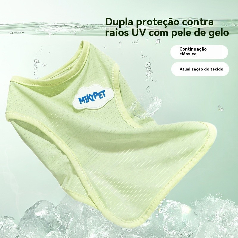 2026 Brasil Verão Schnauzer Dedicado Pet Ice Silk Roupas Frescas Cão Pequeno Ultra-Fino Respirável Protetor Solar Colete