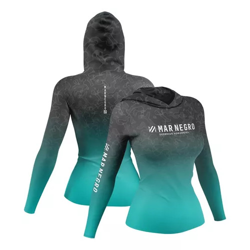 Camisa Mar Negro X Protection Sublimada Degrade Verde