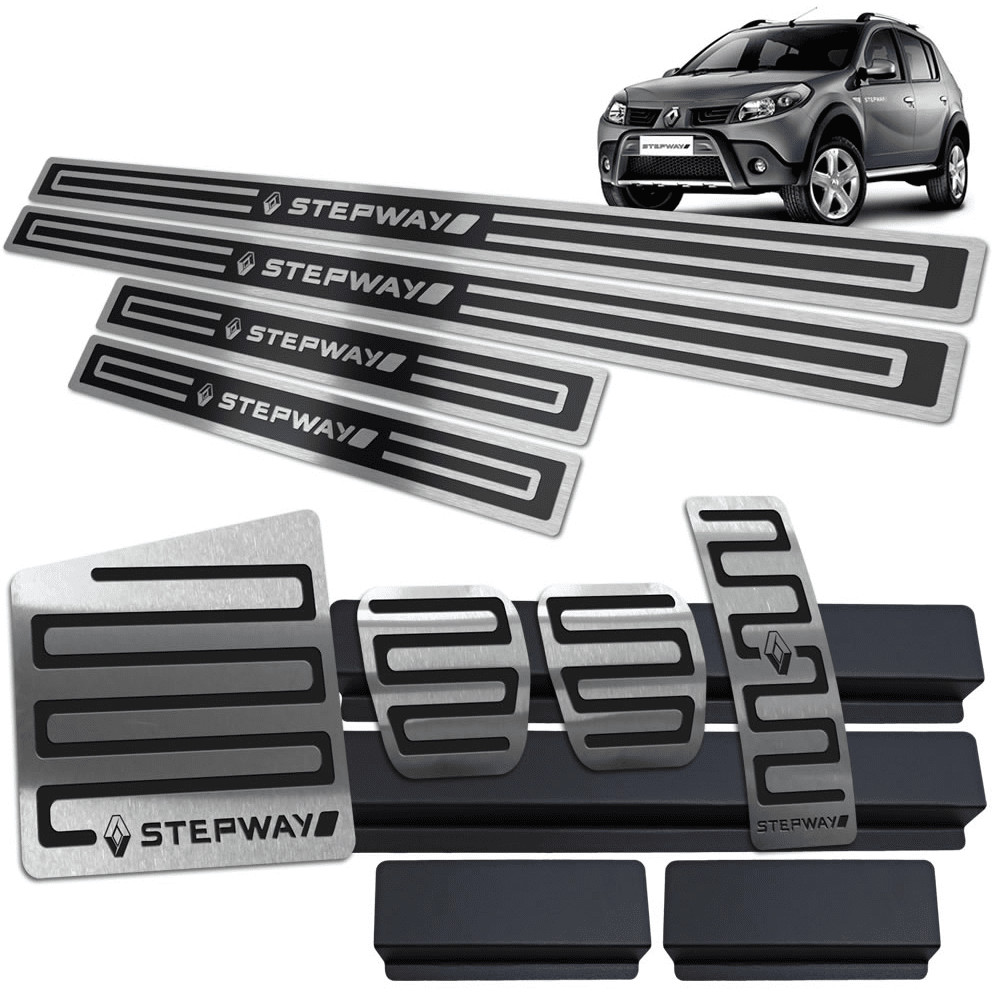 Kit Soleira Pedaleira Descanso Sandero 2008 até 2014 A.Relevo