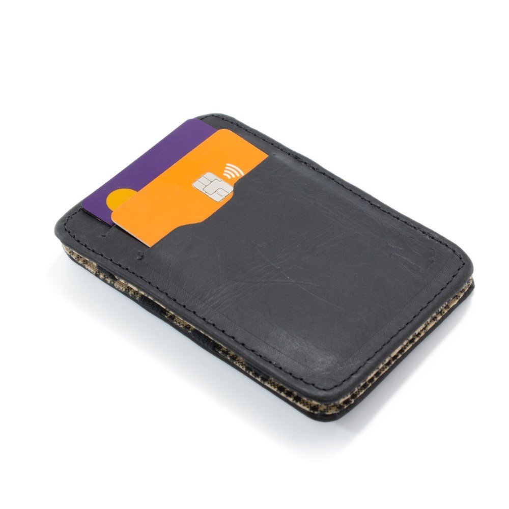 Carteira Magica Masculina Couro Lisa Resistente Slim Compacta Repartiçoes Elastico Alta Durabilidade