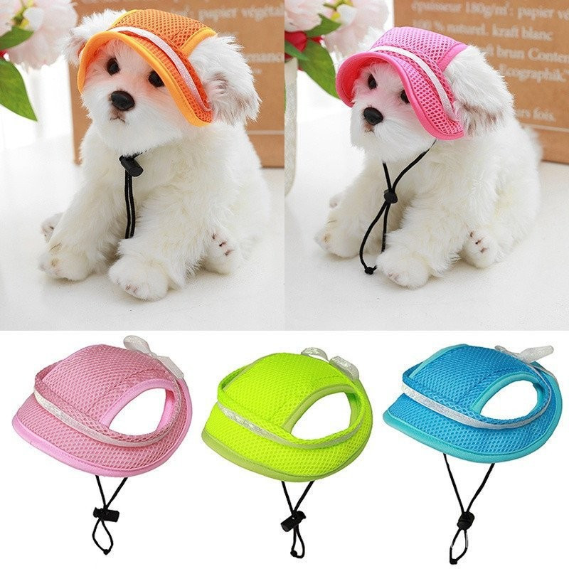 Chapéu De Cachorro Boné De Baseball Sunhat Headwear Sombra Respirável Arco Sólido Ajustável De Cor