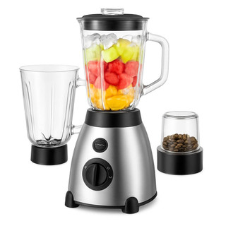 Liquidificador 2 em 1 Copo de Vidro 1000W Potente 220V Inox Sokany + Moedor de Grãos