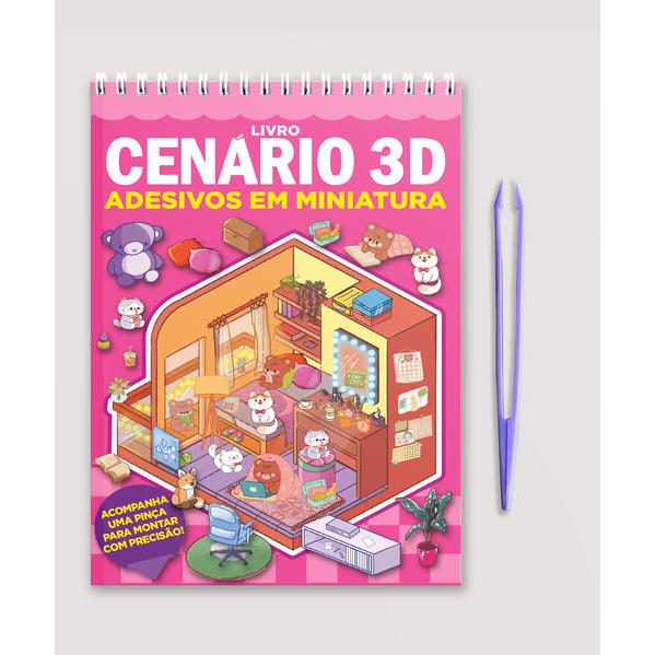 Livro Cenário 3D  Adesivos em Miniatura