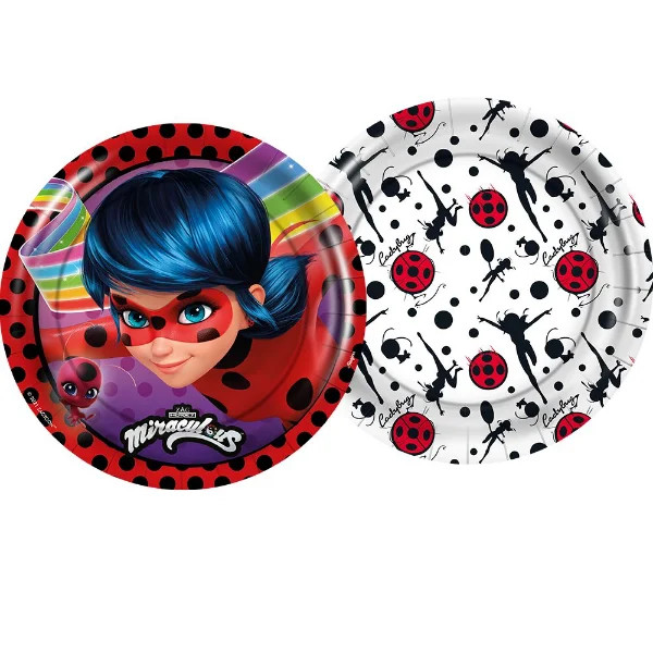 PRATO PAPEL REDONDO 18 cm LADYBUG CORE 12 un. REGINA FESTA