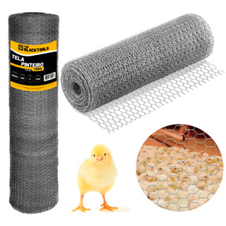 Tela Galinheiro Pinteiro Malha 1 Fio 24 1,00 X 50m Galvanizada Viveiro The Black Tools em Oferta na Shopee
