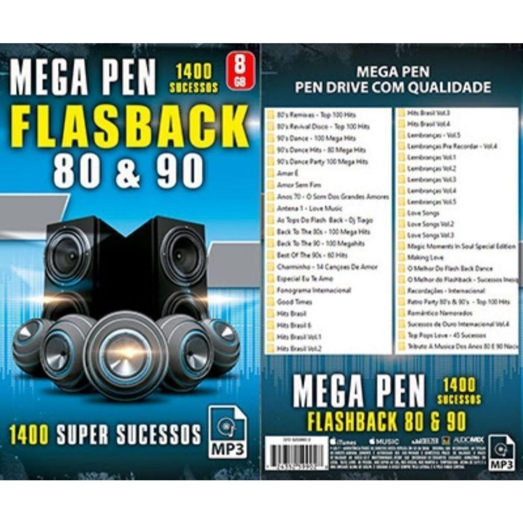 1400 Músicas O Melhor do Flashback anos 80 & 90 +BÔNUS