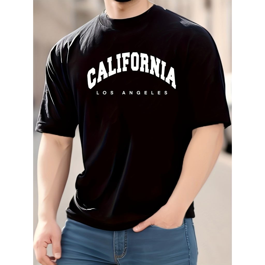Camiseta Hombre Estampado California Confortável Moderno Estiloso Casual Tendencia Verano