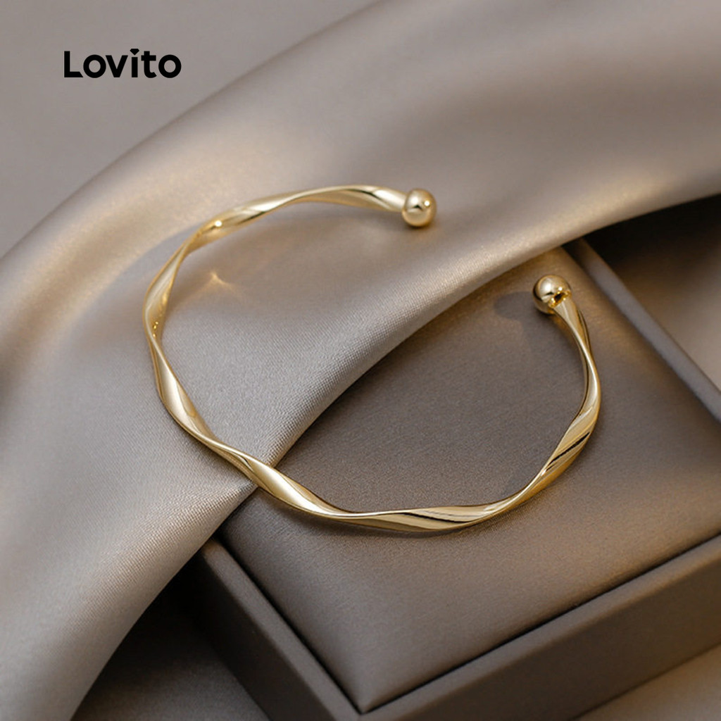 Lovito  Pulseira de Metal com Textura Casual LFA111191 em Oferta na Shopee