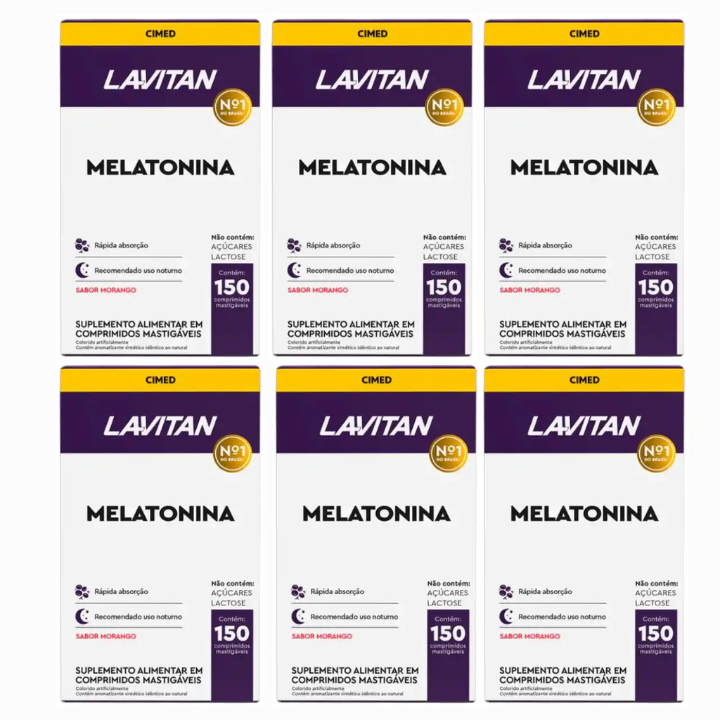 Kit 6 Lavitan Melatonina 150 Comprimidos – Auxilia no Sono