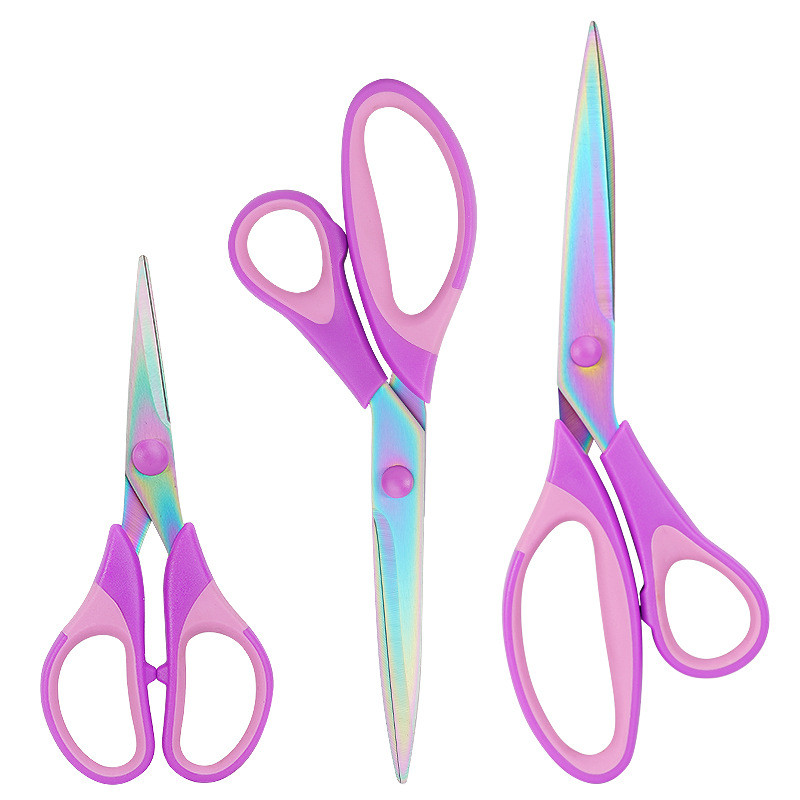 Kit Tesoura De Titânio Profissional 3 Unidades com cabo ergonômico
