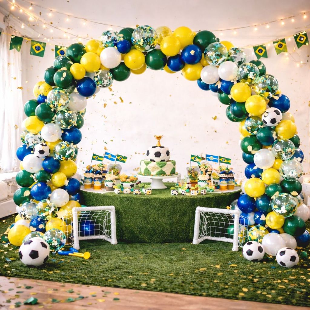 Kit 115 Balões Decoração Brasil Seleção Brasileira Bexiga Para Copa Do Mundo 2026 Arco Desconstruído
