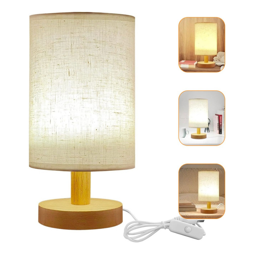 Lâmpada De Mesa De Madeira Moderna Alimentada Por USB Luz De Noite Para Iluminação Do Quarto abajur