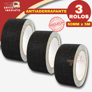 Fita Adesiva Antiderrapante Preta Preto 50mm X 5m Multiuso Universal Escada Degrau Piso Ambiente Externo Autoadesiva em Oferta na Shopee