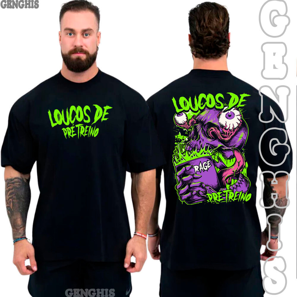 Camiseta Louco De Pre Treino Academia Maromba Camisa Basica e Oversized Plus Size Algodão