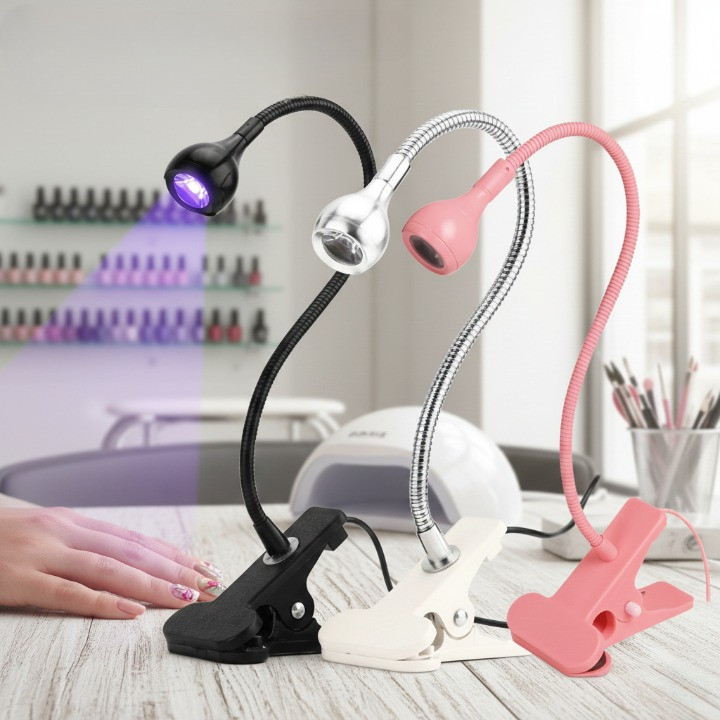 Lâmpada LED UV USB para Unhas de Mesa Mini Portátil com Clipe Flexível para Manicure