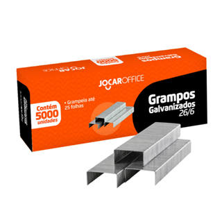 Grampo Galvanizado (26/6) Caixa c/ 5000 unidades Jocar Office Leonora - 93010 em Oferta na Shopee