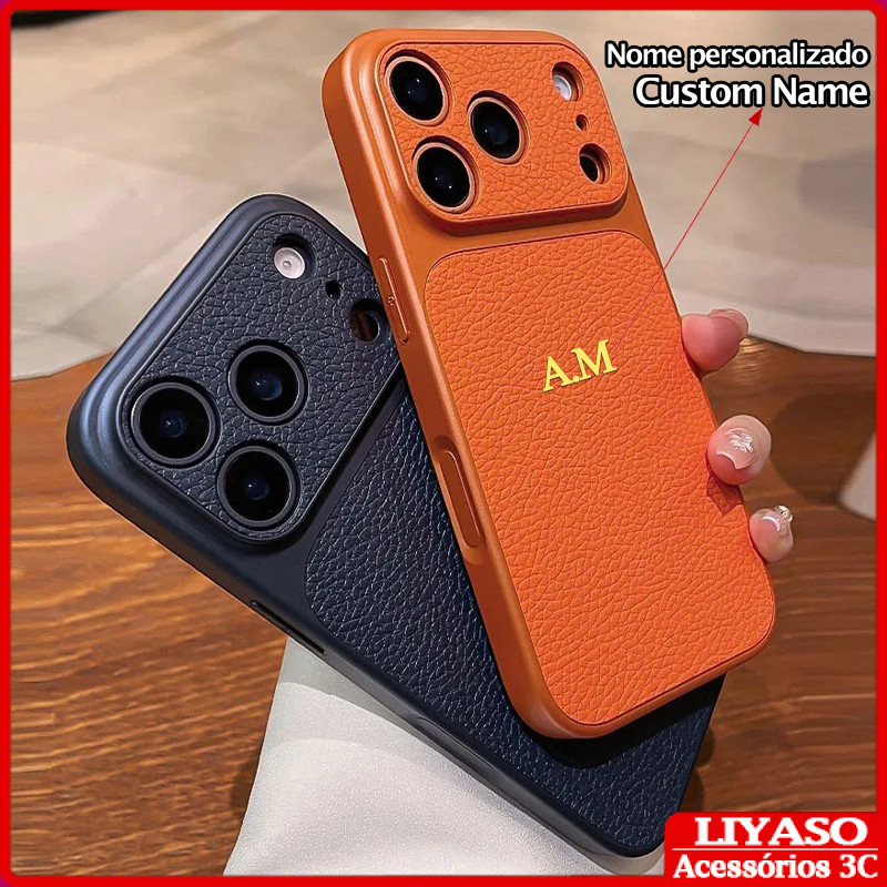 Instantaneamente Se Transforma Em 17 Séries , Capa De Couro Com Nome Personalizado DIY Para iPhone 17 16 15 14 13 12 11 em Oferta na Shopee