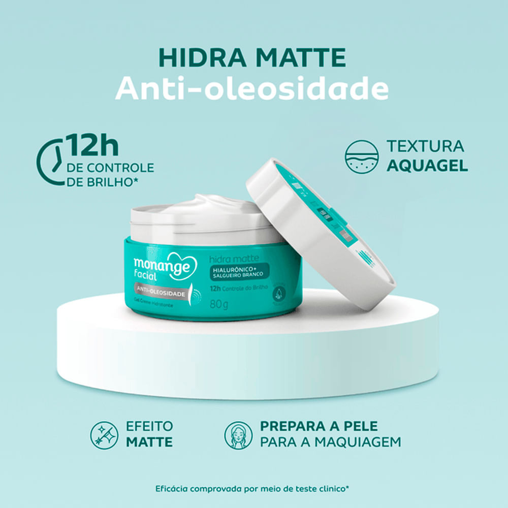 Gel Creme Facial Hidratante Monange Anti-Oleosidade 80g  - VENCIMENTO DEZEMBRO 2026