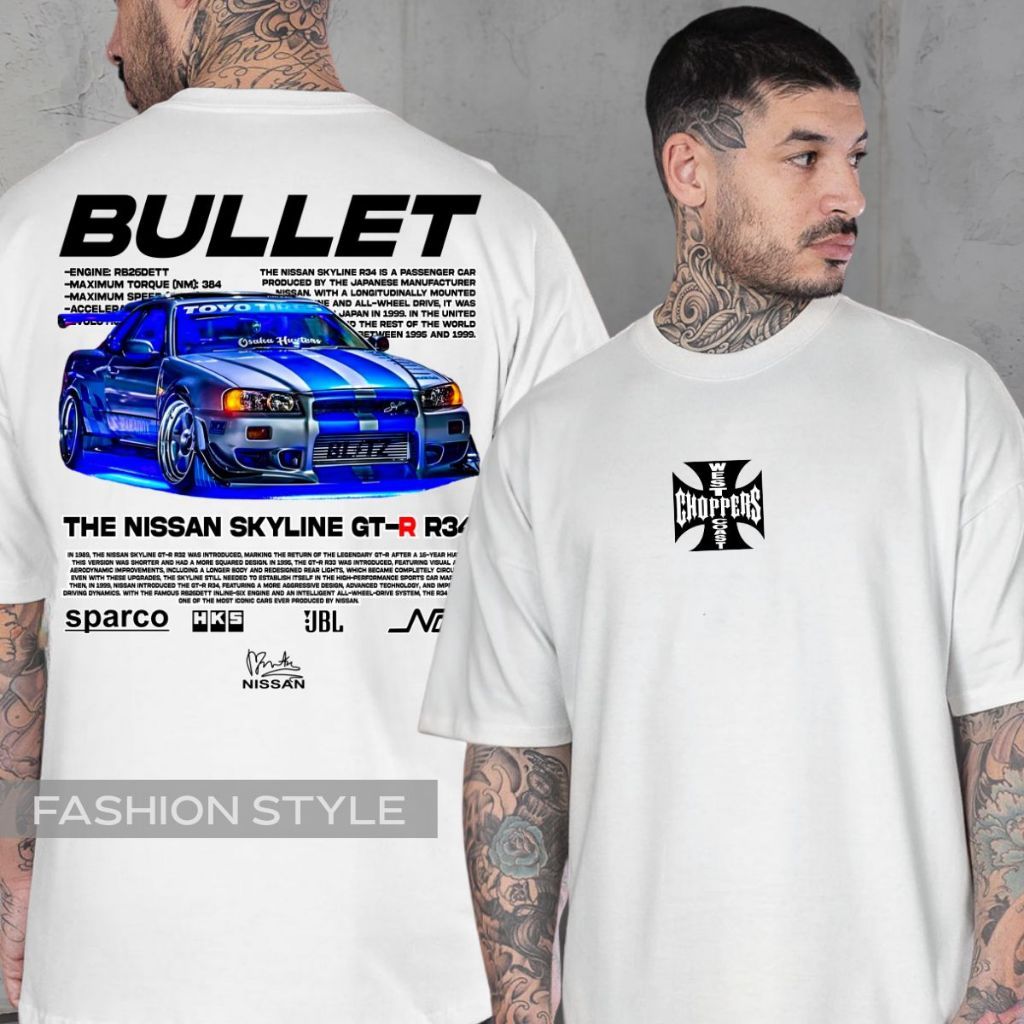 Detalhes do Camiseta Gtr R34 Carro Brian O'Conner Bullet Choppers Paul Walker Skyline Velozes Toretto Furiosos Jdm