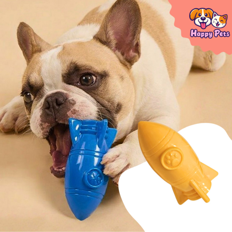 Brinquedo Comedouro Foguete Interativo E Recheável Porta Petisco Para Cão Resistente E Ocupacional