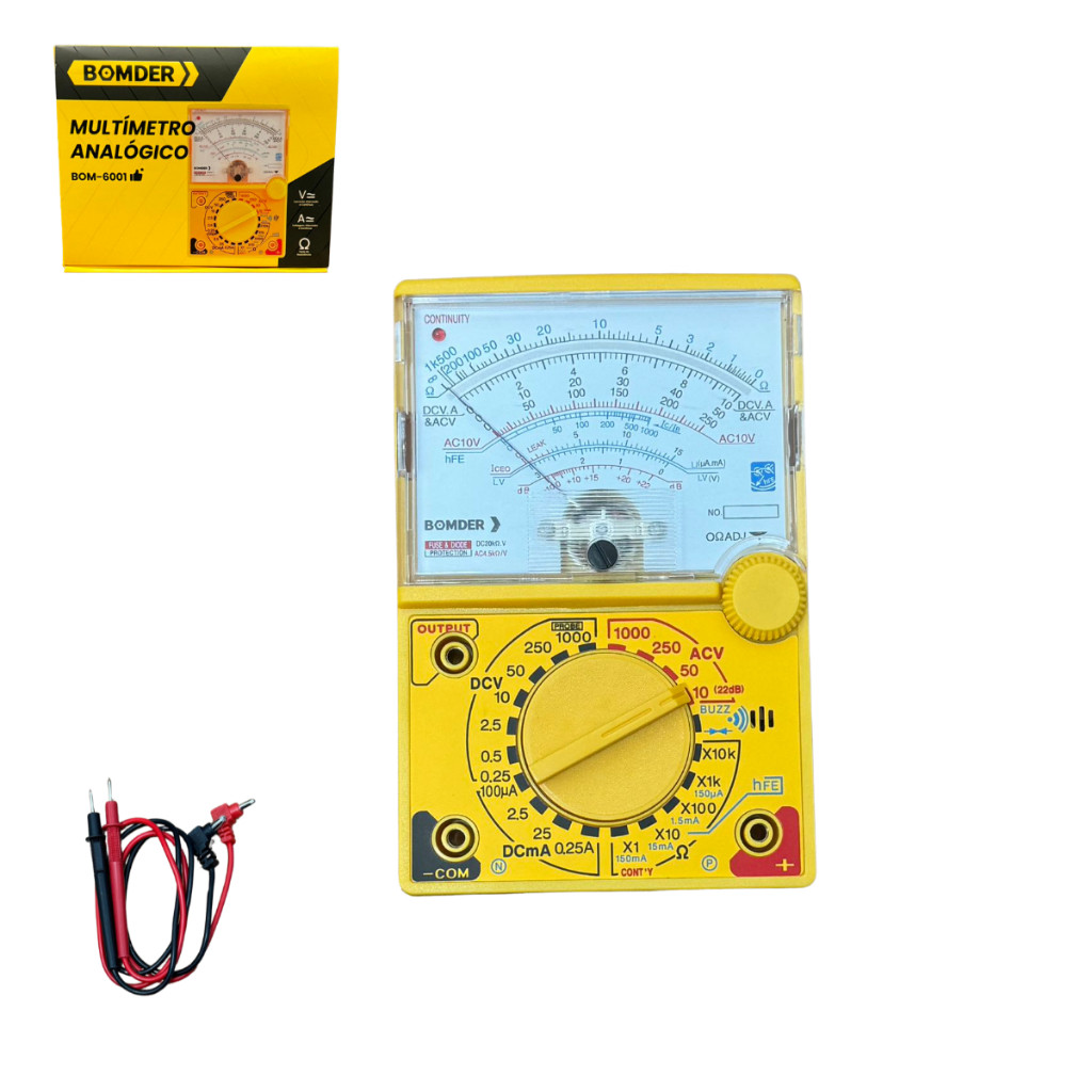 Multímetro Medidor Analógico Profissional Com Ponta E Beep  BOM-6001 em Oferta na Shopee