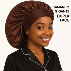 Touca de Cetim Dupla Face Com Faixa Larga Para Dormir Cuidados com o Cabelos Longos e Black Anti frizz