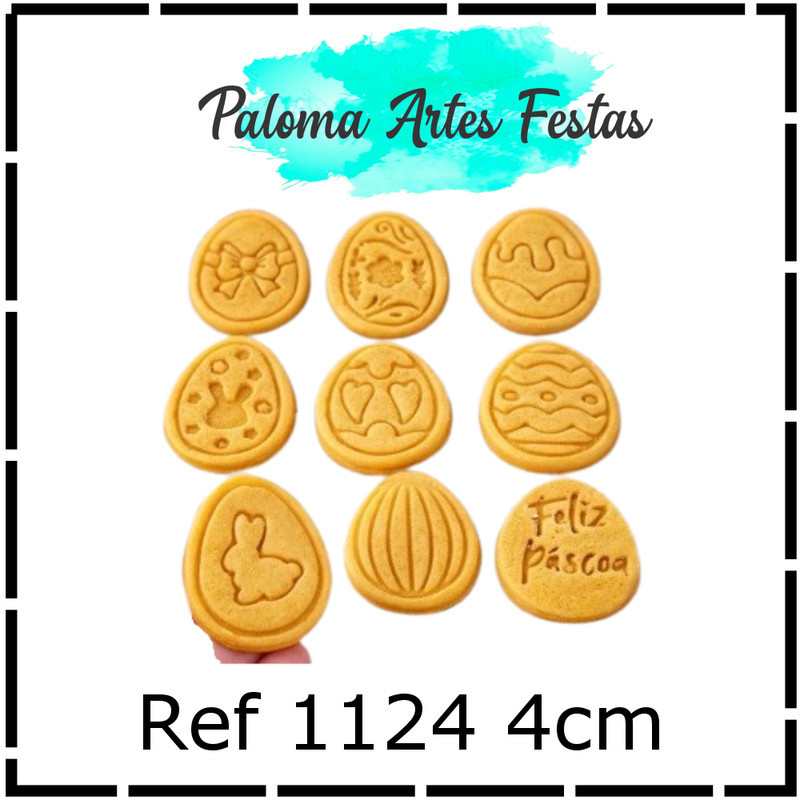Kit cortador de biscoito ovinhos de Páscoa 10 pcs biscoito de 4cm Pasta americana biscuit