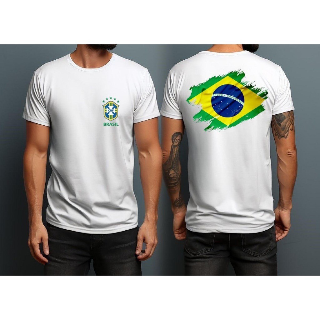 Camiseta personalizada Brasil copa do mundo futebol pátria 100% algodão confortável caimento perfeito