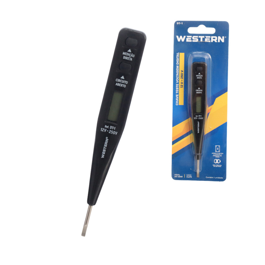 Chave Teste Caneta Multiteste Digital Display Lcd Voltagem E Corrente Digital 12v À 220v