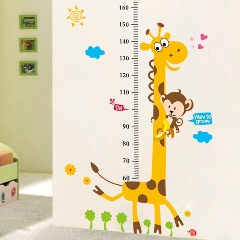 Adesivo de Parede Girafa Medidor de Altura Infantil – Com Manual de instrução e embalagem resistente