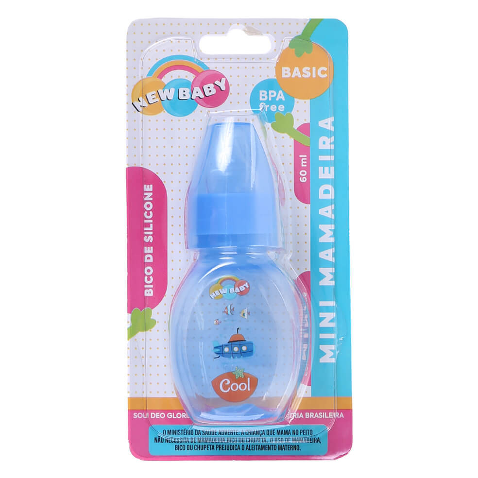 Mini Mamadeira New Baby Silicone Decorada 60ml em Oferta na Shopee