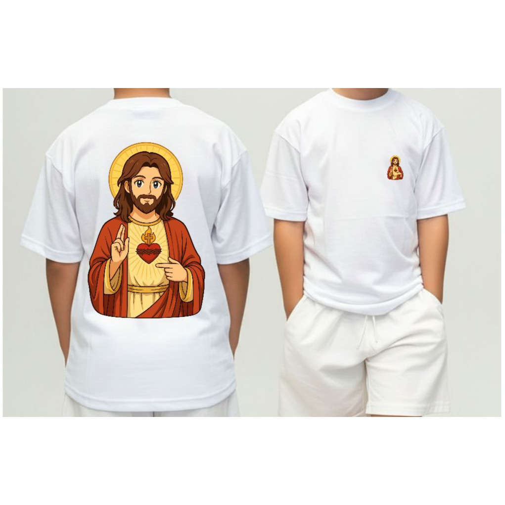STREETGANG Camiseta Infantil Malha 30.1 100% Algodão Juvenil Estilosa Religiosa Jesus Cristo Senhor e Salvador