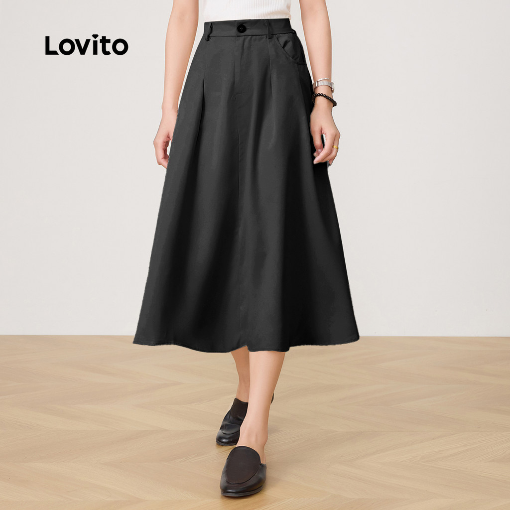 Lovito Saias Casuais Saias De Linha De Estrutura De Verão Para Mulheres LNE61283 (Multicolorido) em Oferta na Shopee