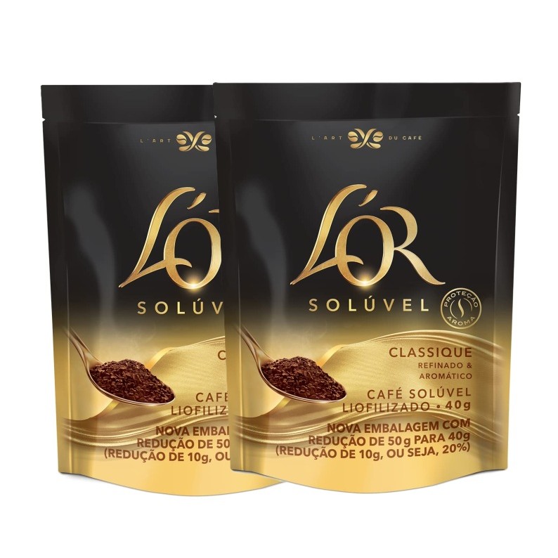 Kit 2 L'or Café Solúvel Classique Stand Up Pouch 40G