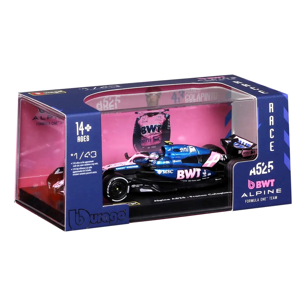 Miniatura 1:43 F-1 BWT Alpine A525 2025 Colapinto c/ piloto