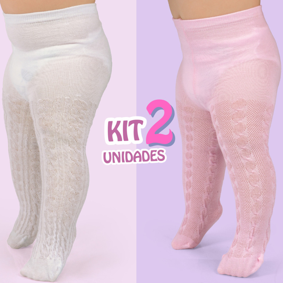 Kit 2 Pares Meia Calça Bebê Menina Renda Meia Festa em Oferta na Shopee