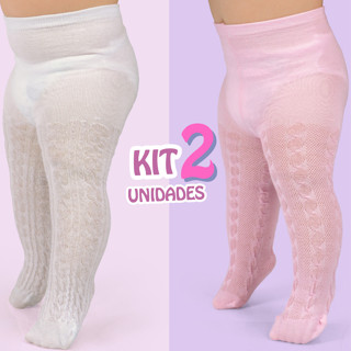 Kit 2 Pares Meia Calça Bebê Menina Renda Meia Festa em Oferta na Shopee