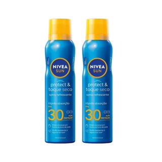 Kit 2 NIVEA SUN Protetor Solar Spray Protect & Toque Seco FPS 30 200ml em Oferta na Shopee