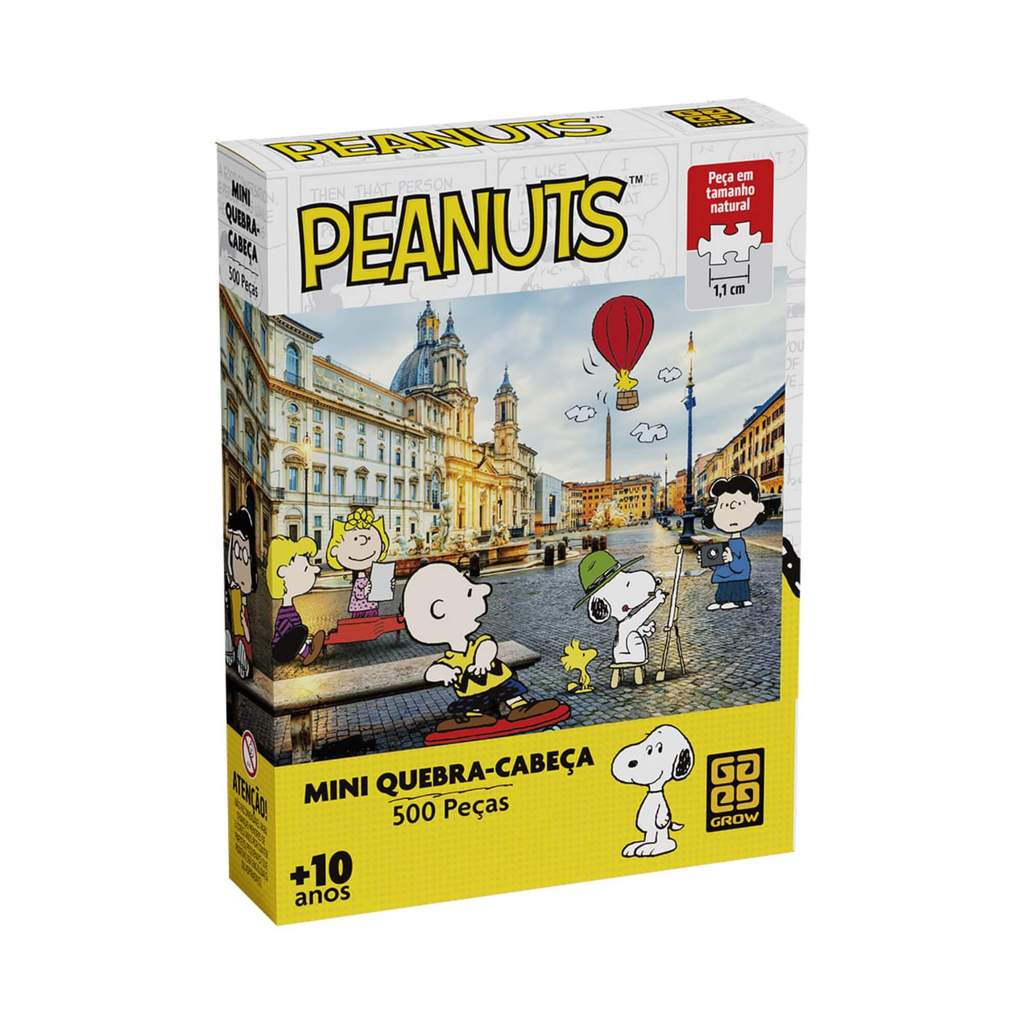 Mini Quebra-cabeça 500 peças Snoopy + 10 anos Grow - 04982