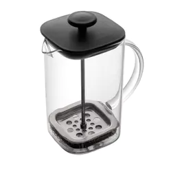 Cafeteira Prensa Francesa de Vidro Borossilicato e Tampa de Plastico Preta Quadratta 700ml - Lyor