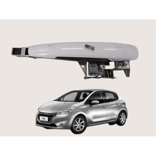 Macaneta Externa Dianteira Direita Peugeot 208 2013 2014 Branco Dianteira