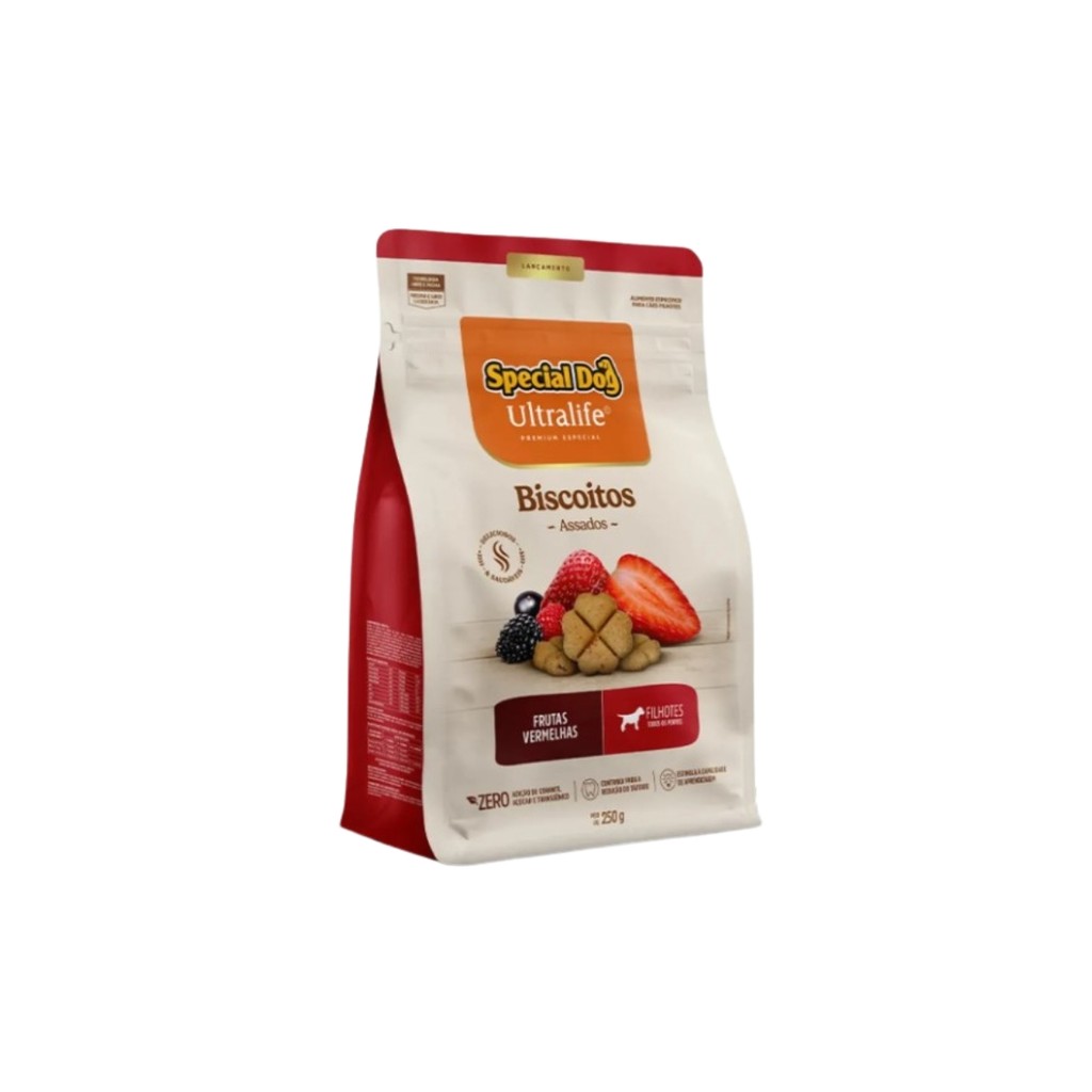 Biscoitos Special Dog Ultralife para Cães Adultos Sabor Frutas Vermelhas 250g