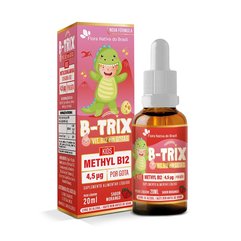 B- Trix Vitamina B12 Kids Gotas 30ml Flora Nativa Morango