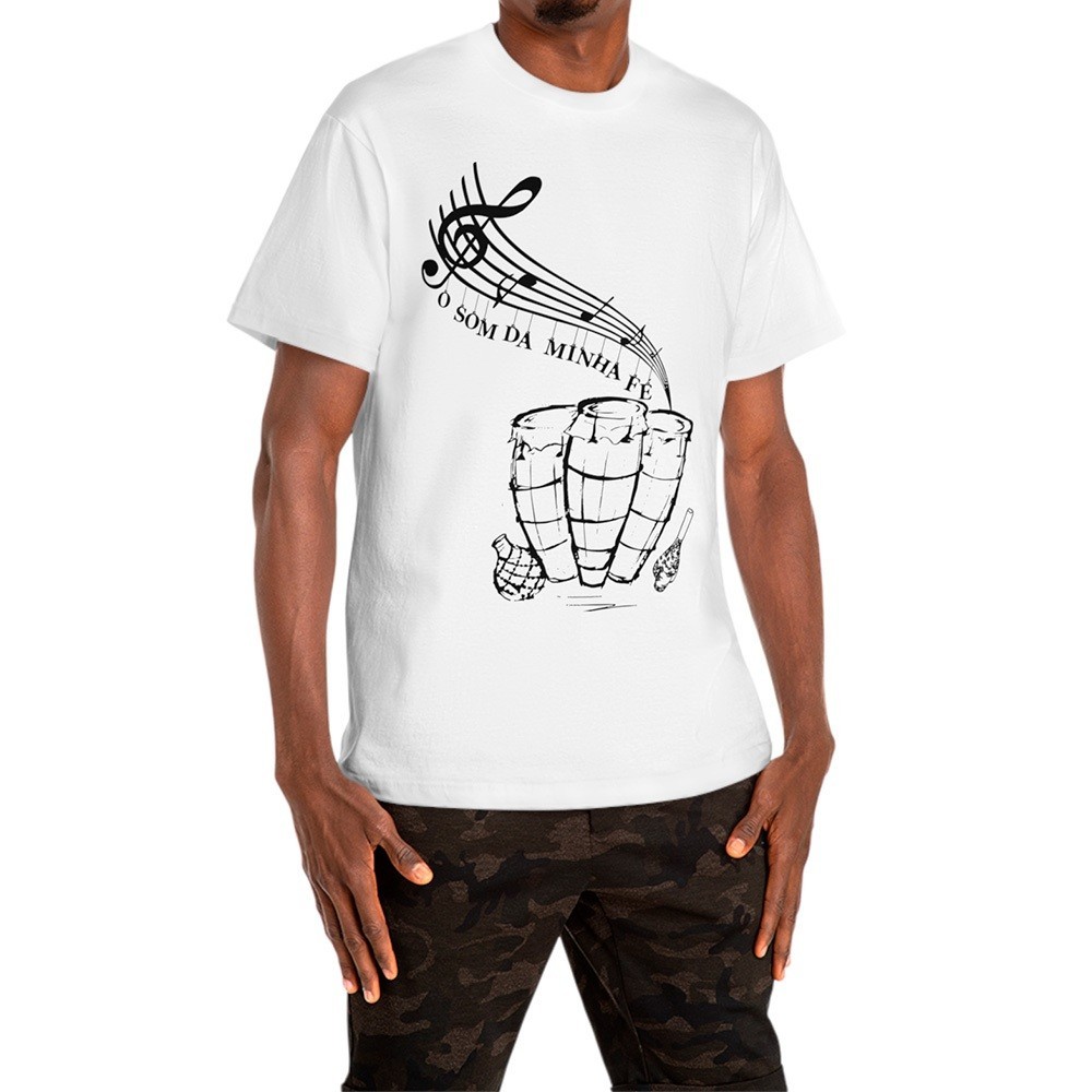 Camiseta Atabaque Oga Unissex umbanda e Candomble Orixa Camisa Religião Masculina Feminina Estampas com DTF.