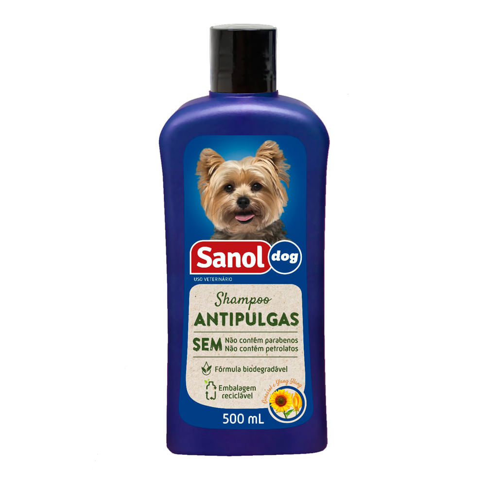 Shampoo Veterinário Sanol Dog Antipulgas para Cães com 500ml em Oferta na Shopee