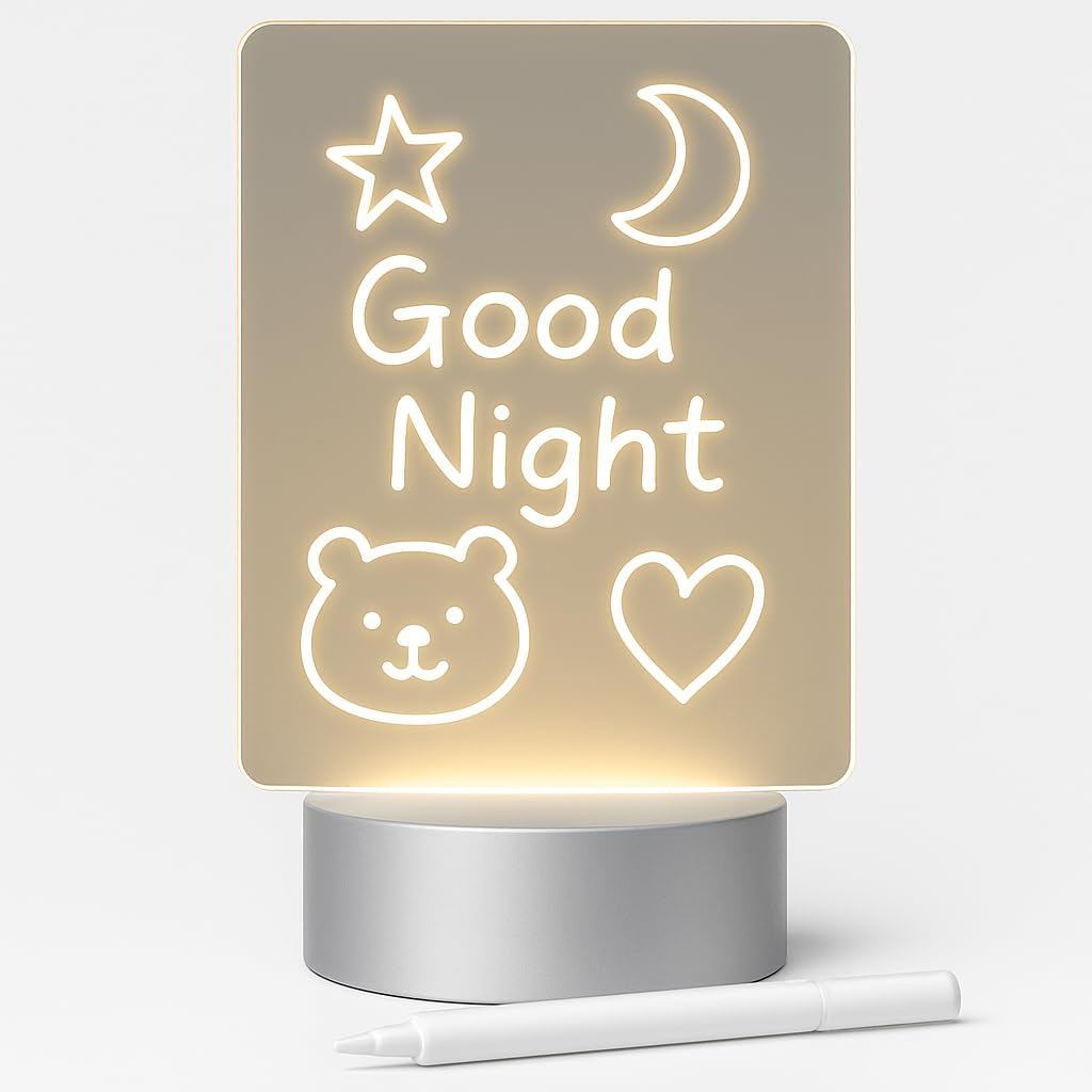 Luminária de Mesa com Tela Acrílica para Escrever LED USB – Design 3D Personalizável – Storeasy